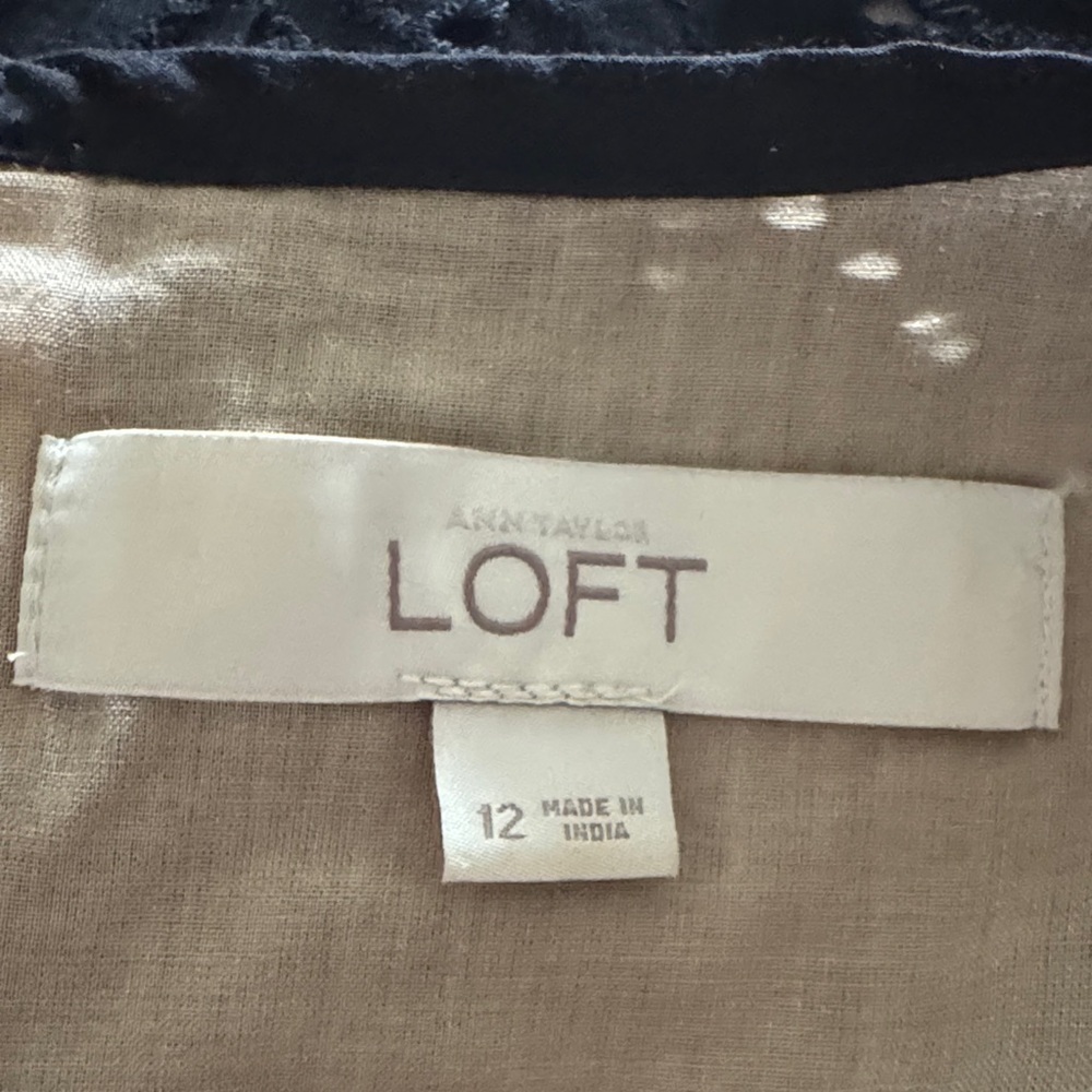 LOFT Black Mini Dress with Nude Underlay 12 - Picture 2 of 3